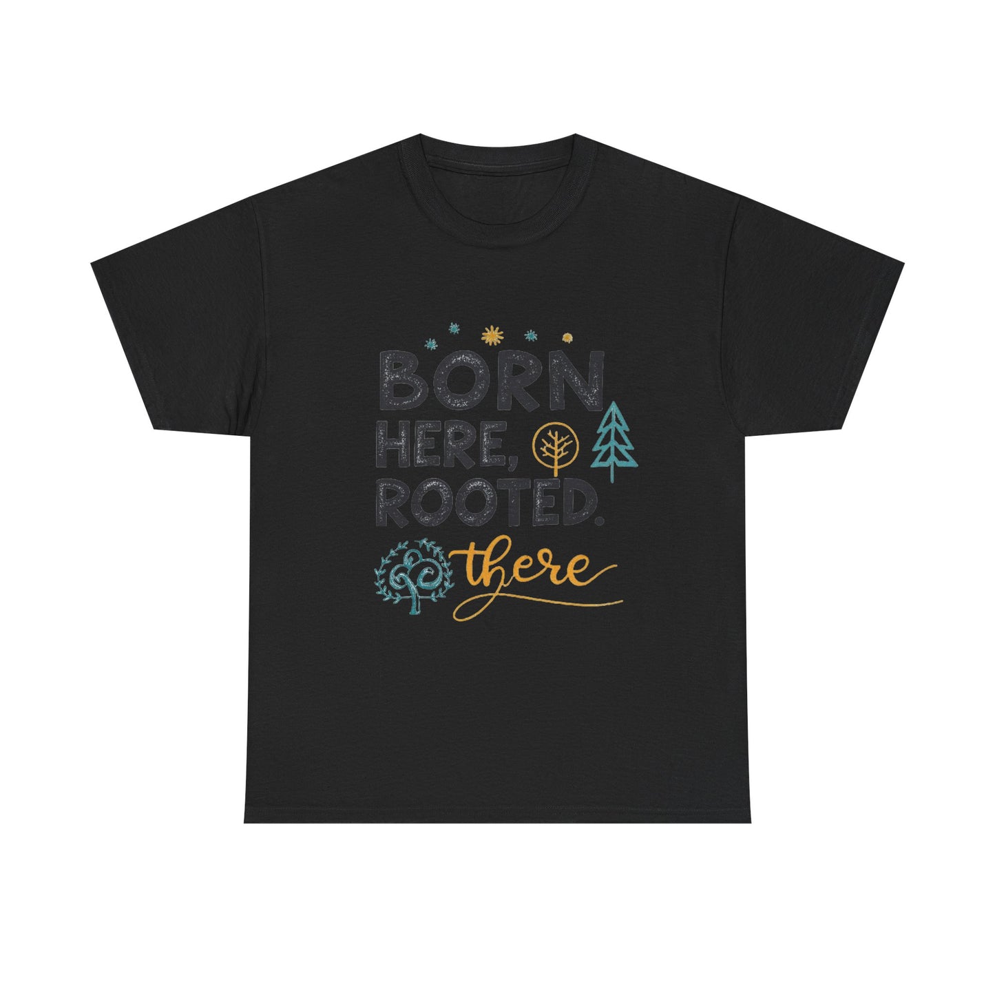 Born here, rooted there.