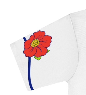 Actual supplier mockup detail of the Portuguese T-shirt’s botanical artwork.