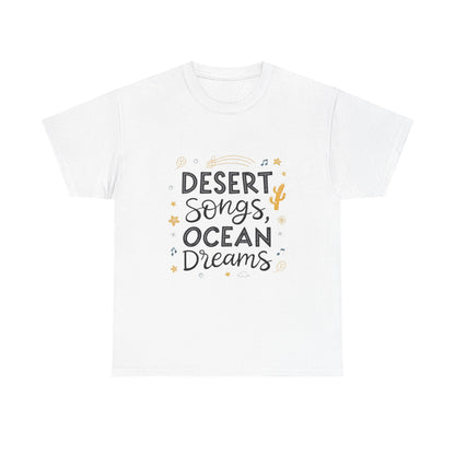 Front view of the Mauritania Desert Songs, Ocean Dreams T-Shirt