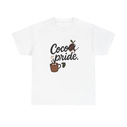 Front view of the São Tomé & Príncipe Cocoa Pride T-Shirt