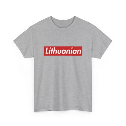 Additional product view of the Lithuania Lithuanian Red Wordmark T-Shirt