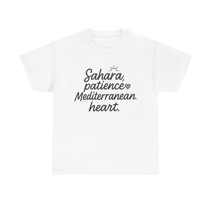Front view of the Algeria Sahara & Mediterranean T-Shirt