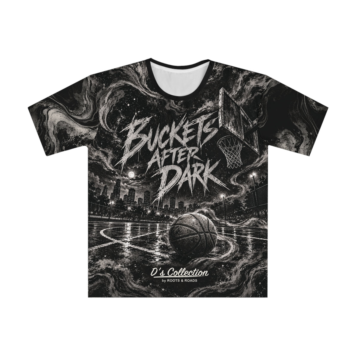 D-02 — BUCKETS AFTER DARK | D's Collection AOP T-Shirt