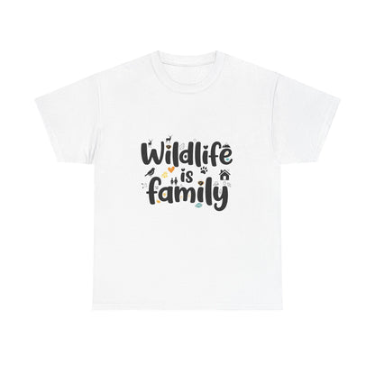 Front view of the Namibia Wildlife Is Family T-Shirt