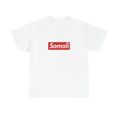 Front view of the Somalia Somali Red Wordmark T-Shirt