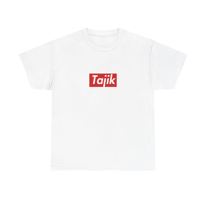 Front view of the Tajikistan Tajik Red Wordmark T-Shirt