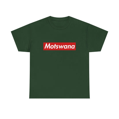 Additional product view of the Motswana Red Wordmark T-Shirt