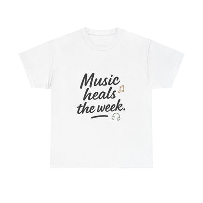 Front view of the Guinea-Bissau Music Heals the Week T-Shirt