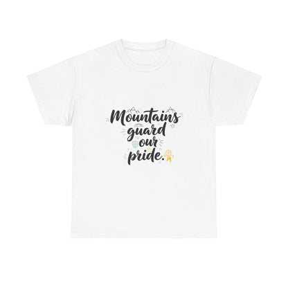 Front view of the North Macedonia Mountains Guard Our Pride T-Shirt