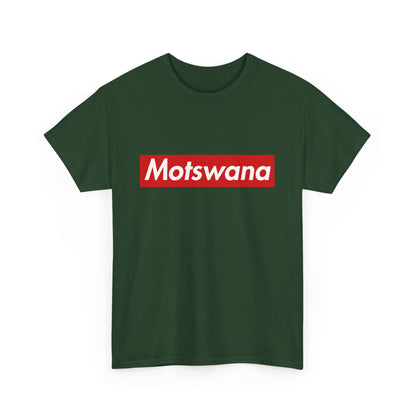 Additional product view of the Motswana Red Wordmark T-Shirt
