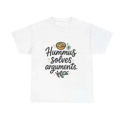 Front view of the Israel Hummus Solves Arguments T-Shirt