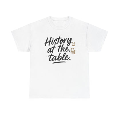 Front view of the Cyprus History at the Table T-Shirt