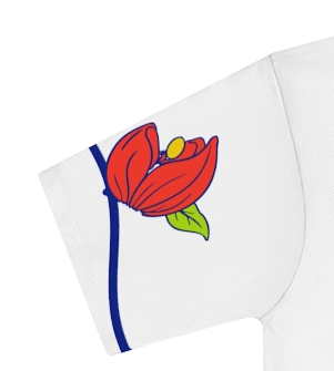 Actual supplier mockup detail of the Tagalog botanical T-shirt
