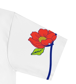 Actual supplier mockup detail of the Russian quote T-shirt’s botanical artwork.