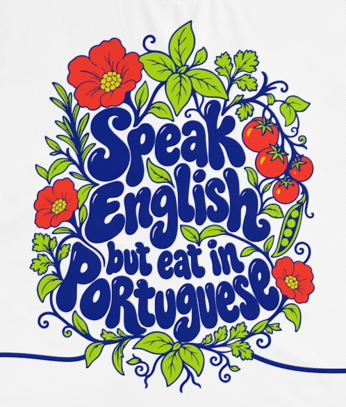 Actual supplier mockup detail of the Portuguese T-shirt’s botanical artwork.