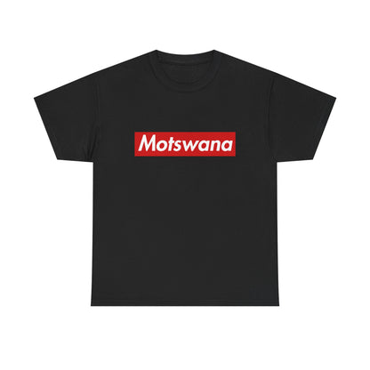 Additional product view of the Motswana Red Wordmark T-Shirt
