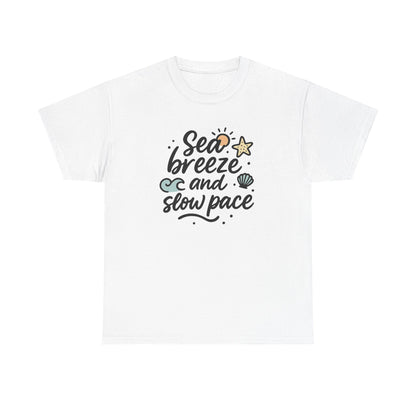 Front view of the Cyprus Sea Breeze & Slow Pace T-Shirt