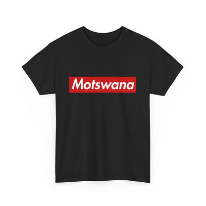 Additional product view of the Motswana Red Wordmark T-Shirt