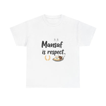 Front view of the Jordan Mansaf Is Respect T-Shirt