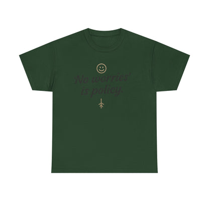 Additional product view of the Australia No Worries Policy T-Shirt
