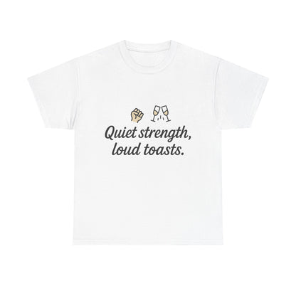 Front view of the Belarus Quiet Strength, Loud Toasts T-Shirt