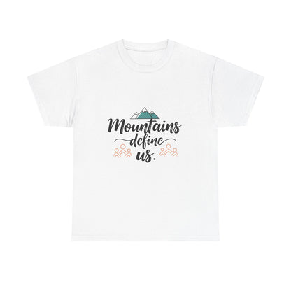 Front view of the North Korea Mountains Define Us T-Shirt