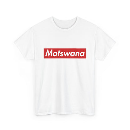 Additional product view of the Motswana Red Wordmark T-Shirt