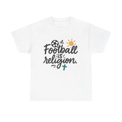 Front view of the Cameroon Football Is Religion T-Shirt