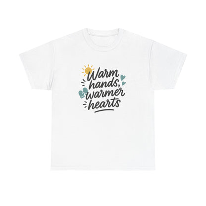 Front view of the El Salvador Warm Hands, Warmer Hearts T-Shirt