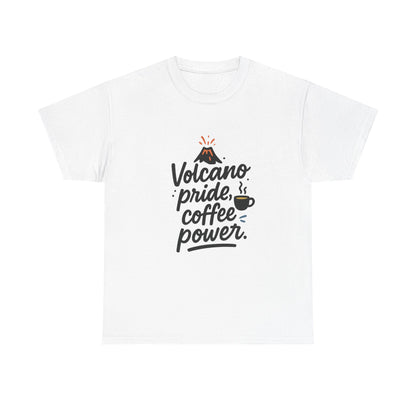 Front view of the Guatemala Volcano Pride, Coffee Power T-Shirt