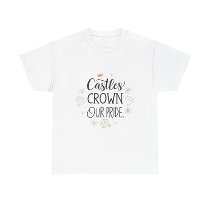 Front view of the Liechtenstein Castles Crown Our Pride T-Shirt