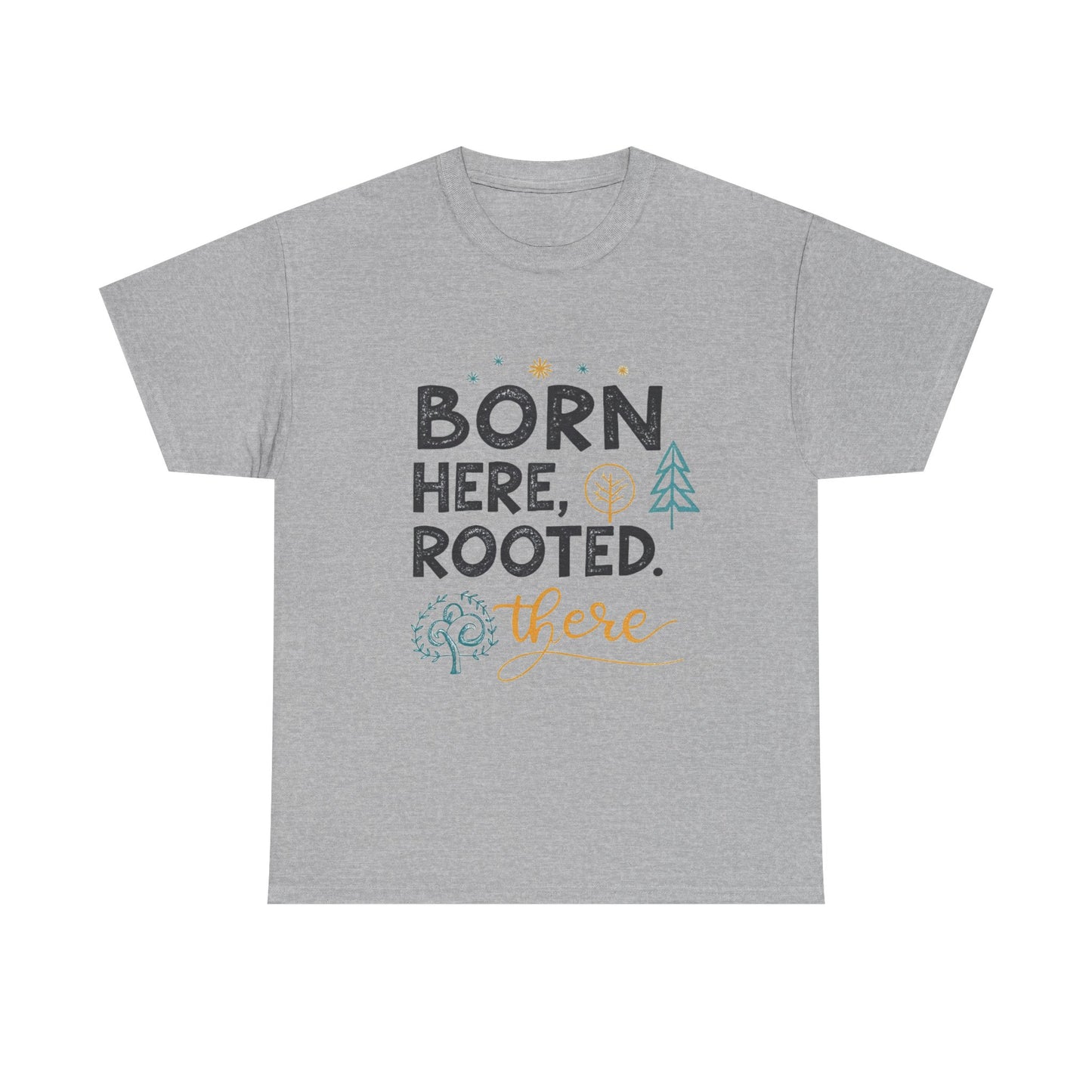 Born here, rooted there.