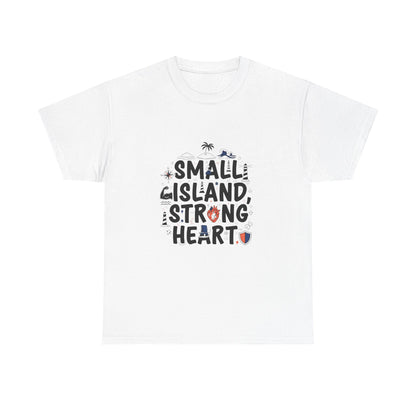 Front view of the Nauru Small Island, Strong Heart T-Shirt