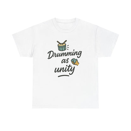 Front view of the Burundi Drumming as Unity T-Shirt