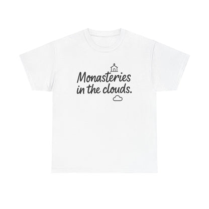 Front view of the Bhutan Monasteries in the Clouds T-Shirt