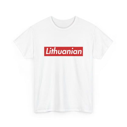 Additional product view of the Lithuania Lithuanian Red Wordmark T-Shirt