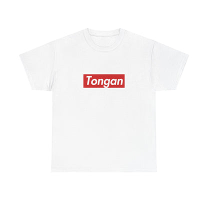 Front view of the Tonga Tongan Red Wordmark T-Shirt