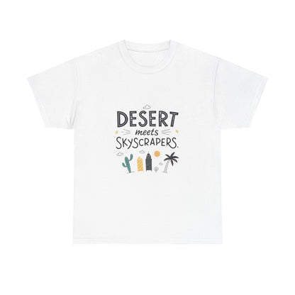 Front view of the United Arab Emirates Desert & Skyscrapers T-Shirt